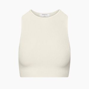 Aritzia Sculpt Knit Racer Cropped Tank in Mayte Pearl